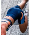 Flash Orange Crop Top with matching Retro Navy Tights