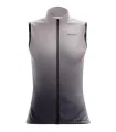 Pale grey deepening to slate grey wind vest with mesh pockets on back