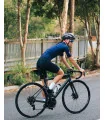 Staple French Navy with Strawberry logo detail Optimise Cycle Jersey and Black Bibs| Cycling Clothing