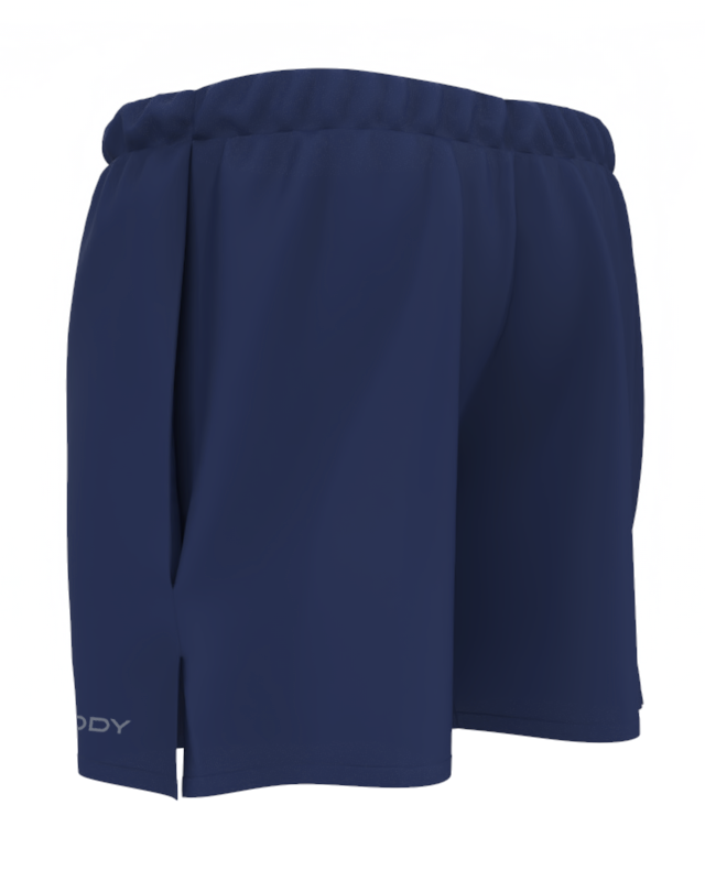 Staple Navy Mid Length Active/Run Shorts, side pockets Men Running Gear
