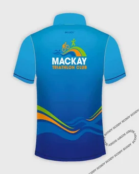 Mackay Tri Club - QLD Men's Aqua Polo Shirt | Active Wear | Running Gear