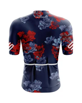 Hana Navy Jersey with subtle floral detail