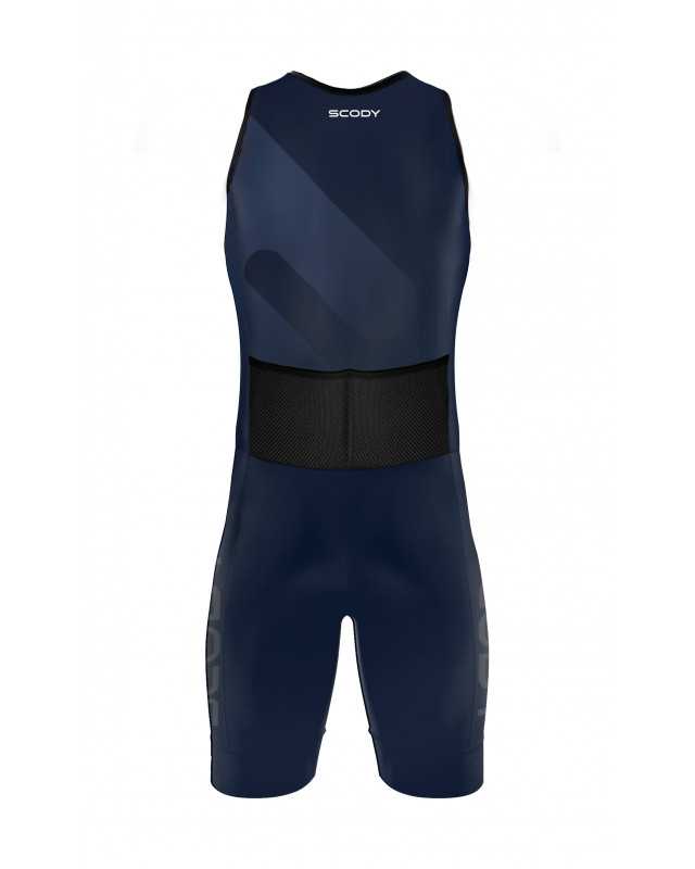Slide Navy Performance Triathlon Suit, Front Zip, Men Triathlon Gear