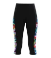 3/4 Length Medium Rise Tights, Pockets - Fluoro Splash, Women