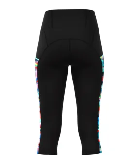 3/4 Length Medium Rise Tights, Pockets - Fluoro Splash, Women