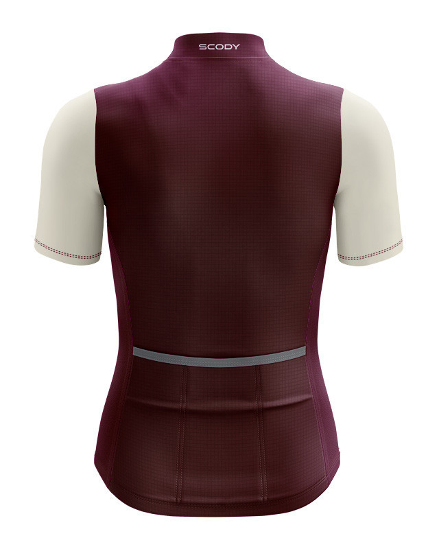 Lightweight A.I.R Optimise Cycle Jersey Women - Maroon and Cream