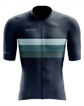 Navy Cycle Jersey with bands of Ocean Green across chest | Cycling Gear |cycle Jersey
