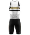 's White sleeveless triathlon suit w front zip for sale at Scody Australia. Flexible payment options| Triathlon Suits