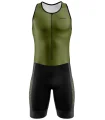 Moss green triathlon suit with moss upper body and black lower body | Triathlon Gear