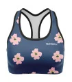 SCODY Women’s Flower Crop Top – Racer Back, Light Support