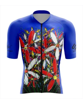 Cycle Jersey with design based on original art work Tangled Flowers by David Hart