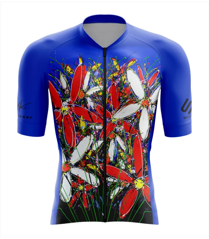 Cycle Jersey with design based on original art work Tangled Flowers by David Hart