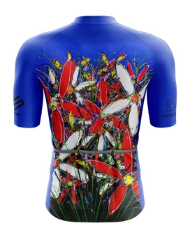 Cycle Jersey with design based on original art work Tangled Flowers by David Hart