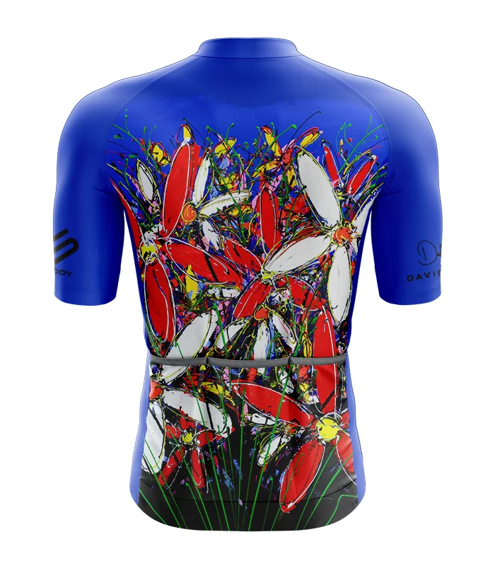 Cycle Jersey with design based on original art work Tangled Flowers by David Hart