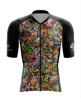 Cycle Jersey with design based on original art work 8 Black Dogs by David Hart