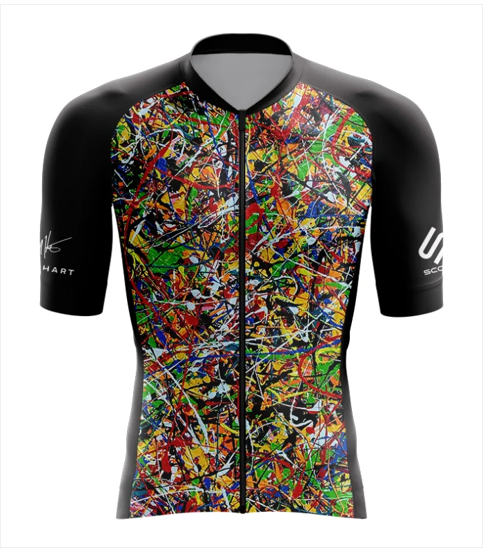 Cycle Jersey with design based on original art work 8 Black Dogs by David Hart