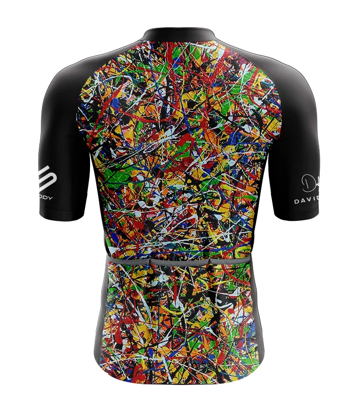 Cycle Jersey with design based on original art work 8 Black Dogs by David Hart