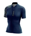 SCODY Women’s Navy Leaf Optimise Cycling Jersey – Firm Fit