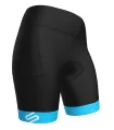 Women’s Black Cargo Cycle Shorts – Cyan Cuff | SCODY