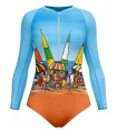 SCODY Women’s Sleeved Swimsuit – Beach Party UPF50+