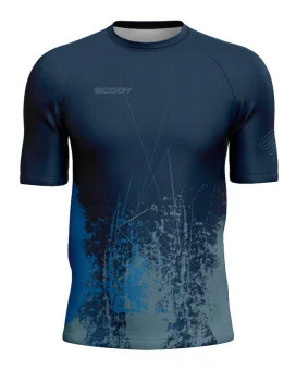 Navy/Blue Grassed Mountain Bike Shirt with zip pocket - Men | Mountain Biking | Commuter