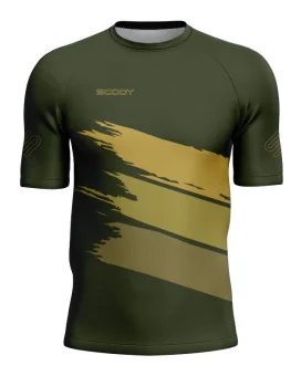 Olive/Green Shredded Mountain Bike Shirt with zip pocket - Men | Mountain Biking | Commuter