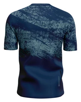 Navy/Blue Gravelled Mountain Bike Shirt with zip pocket - Men | Mountain Biking | Commuter
