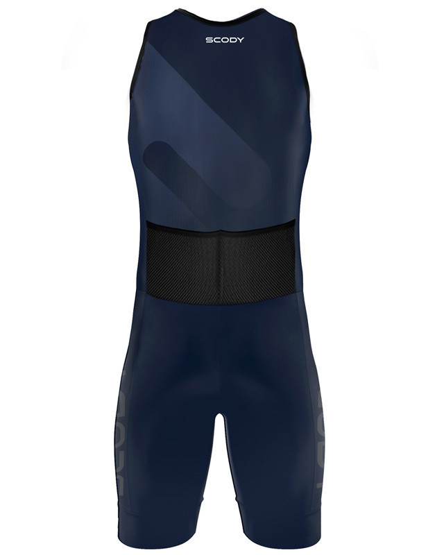 Slide Navy Performance Triathlon Suit, Front Zip, Men Triathlon Gear