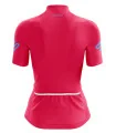 Staple Strawberry with sky blue logo detail Optimise Cycle Jersey | Cycling Clothing