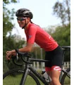 Staple Strawberry with sky blue logo detail Optimise Cycle Jersey and Strawberry Icon Bibs| Cycling Clothing