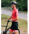 Staple Strawberry with sky blue logo detail Optimise Cycle Jersey and Strawberry Icon Bibs| Cycling Clothing