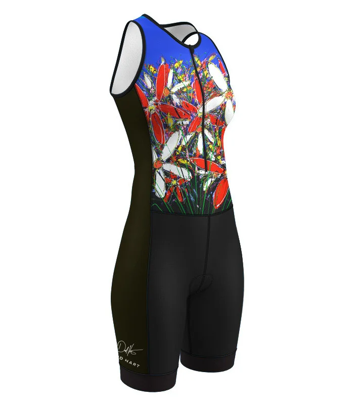 Women's Tangled Flower Aero triathlon suit for sale at Scody Australia. Flexible payment options available