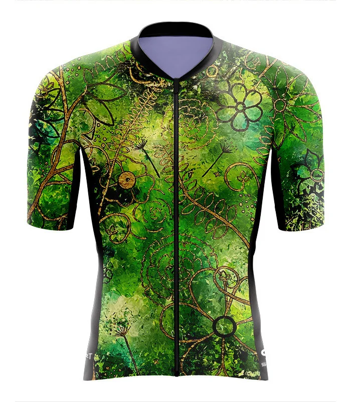 Optimise Floral Cluster Cycle Jersey - Green | Cycling Jersey | Made in Australia