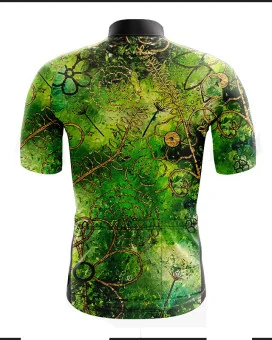 Performance Cycle Jersey, Floral Cluster by Chloe Hart - Green | Made in Australia