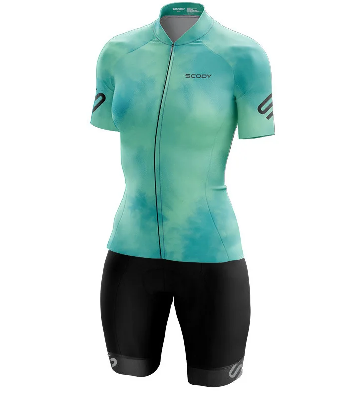 Stratus Spearmint Optimise Jersey and Pure Black Optimise Bibs, Gripper | Cycling Clothing