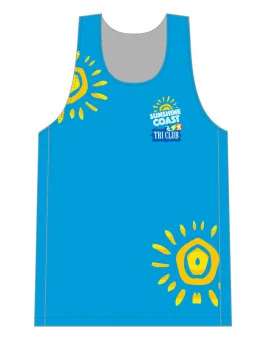 Sunshine Coast Triathlon Club Men's Run Singlet| Men's Active Singlet| Running Gear | Active Wear