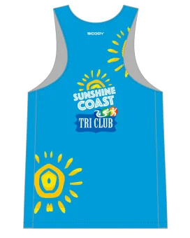 Sunshine Coast Triathlon Club Men's Run Singlet| Men's Active Singlet| Running Gear | Active Wear