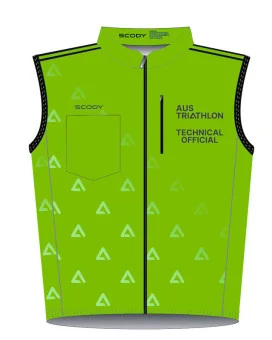 AusTri Technical Official Vest, Zip Pockets, Visibility Strip
