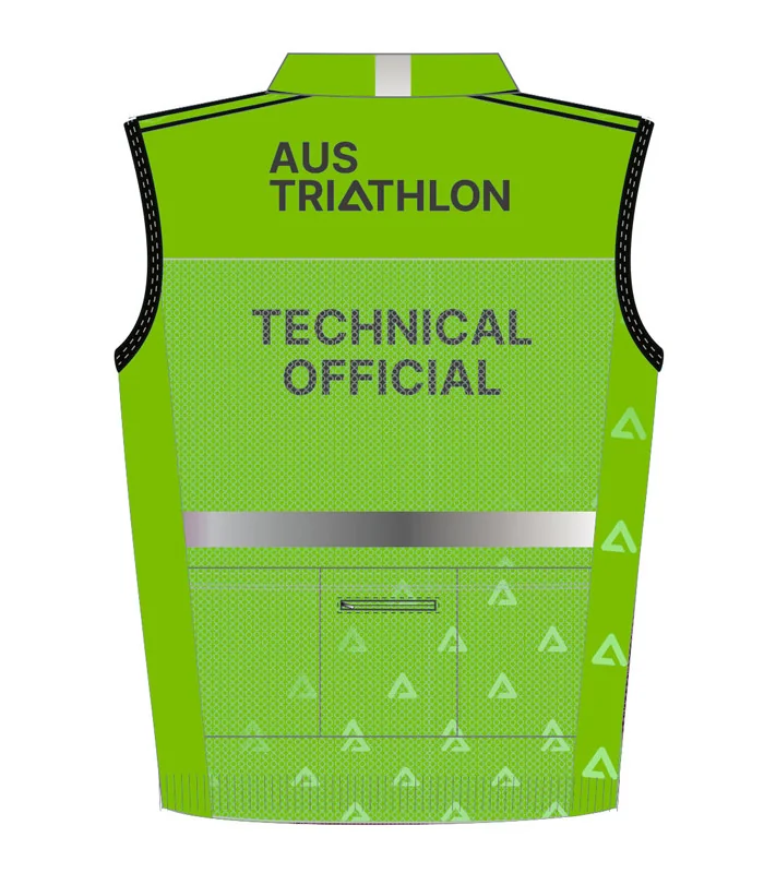 AusTri Technical Official Vest, Zip Pockets, Visibility Strip
