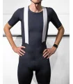 Cargo Cycle Bib Shorts, Pure Black with mesh pockets and fabric cuffs | Made in Australia