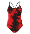 SCODY Women’s Red Tie Dye Chlorine Resistant Swimsuit