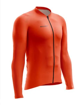 Staple Orange Men's L/S Performance Cycle Jersey | Made in Australia