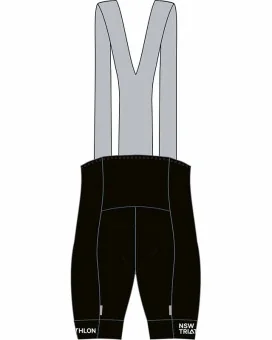NSW Development Optimise Cycle Bib Shorts - Men, Silicone Gripper, Low Profile Straps - RETAIL