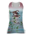 Three Dotterels Run Singlet featuring art by Australian Artist Kristy-Ann Duffy. | Made in Australia | 97% recycled Fabric