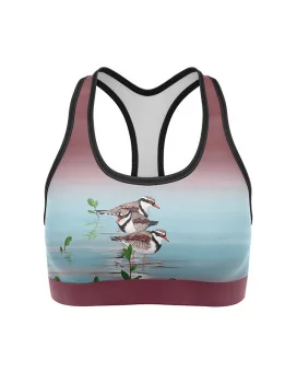 Crop Top, Racer Back - Three Dotterels | Made in Australia | Australian Artist Range