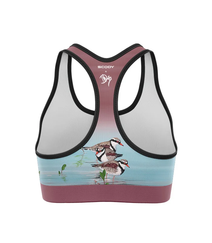 Crop Top, Racer Back - Three Dotterels | Made in Australia | Australian Artist Range