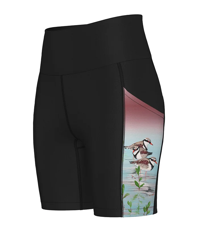 Three Dotterels 6" Medium Rise Tights by Australian artist, Kristy-Ann Duffy | Made in Australia