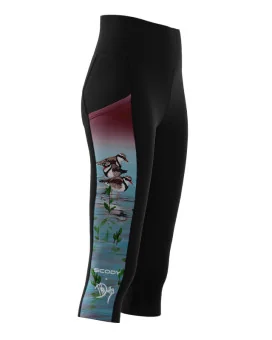 Three Dotterels 3/4 Active Tights by Australian artist, Kristy-Ann Duffy | Made in Australia