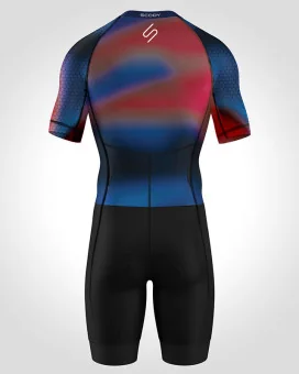 Men's Honeycomb Maroon UV Protect triathlon suit for sale at Scody Australia. Flexible payment options | Triathlon Gear