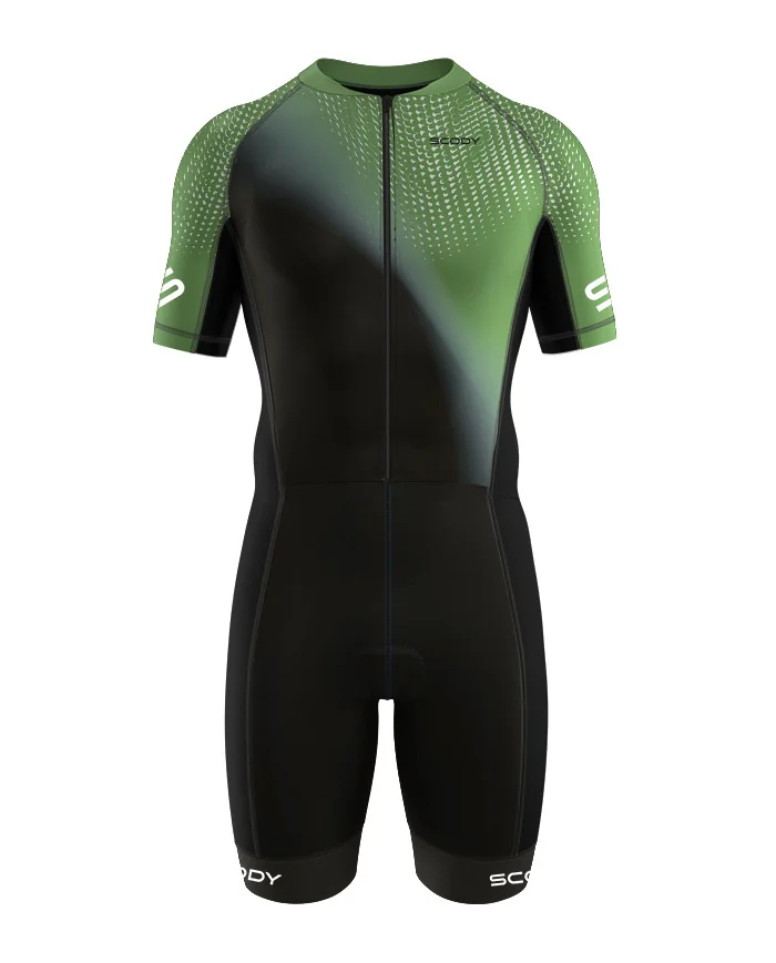 Olive Tilt 3/4 Zip Men's Aero Triathlon Suit | Triathlon Gear
